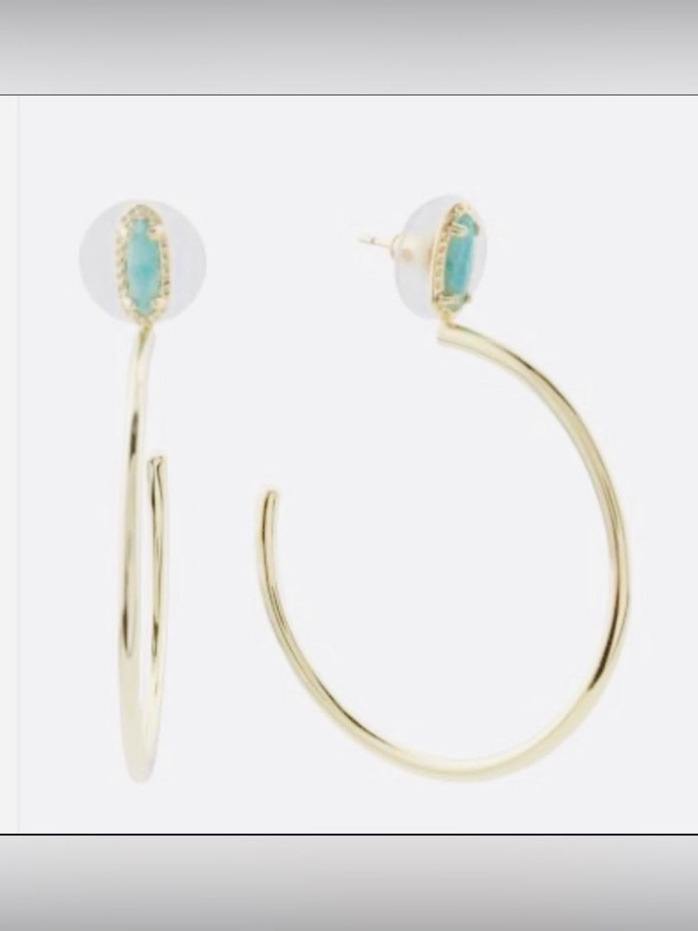 Kendra Scott gold amazonite Emma hoop-NWT